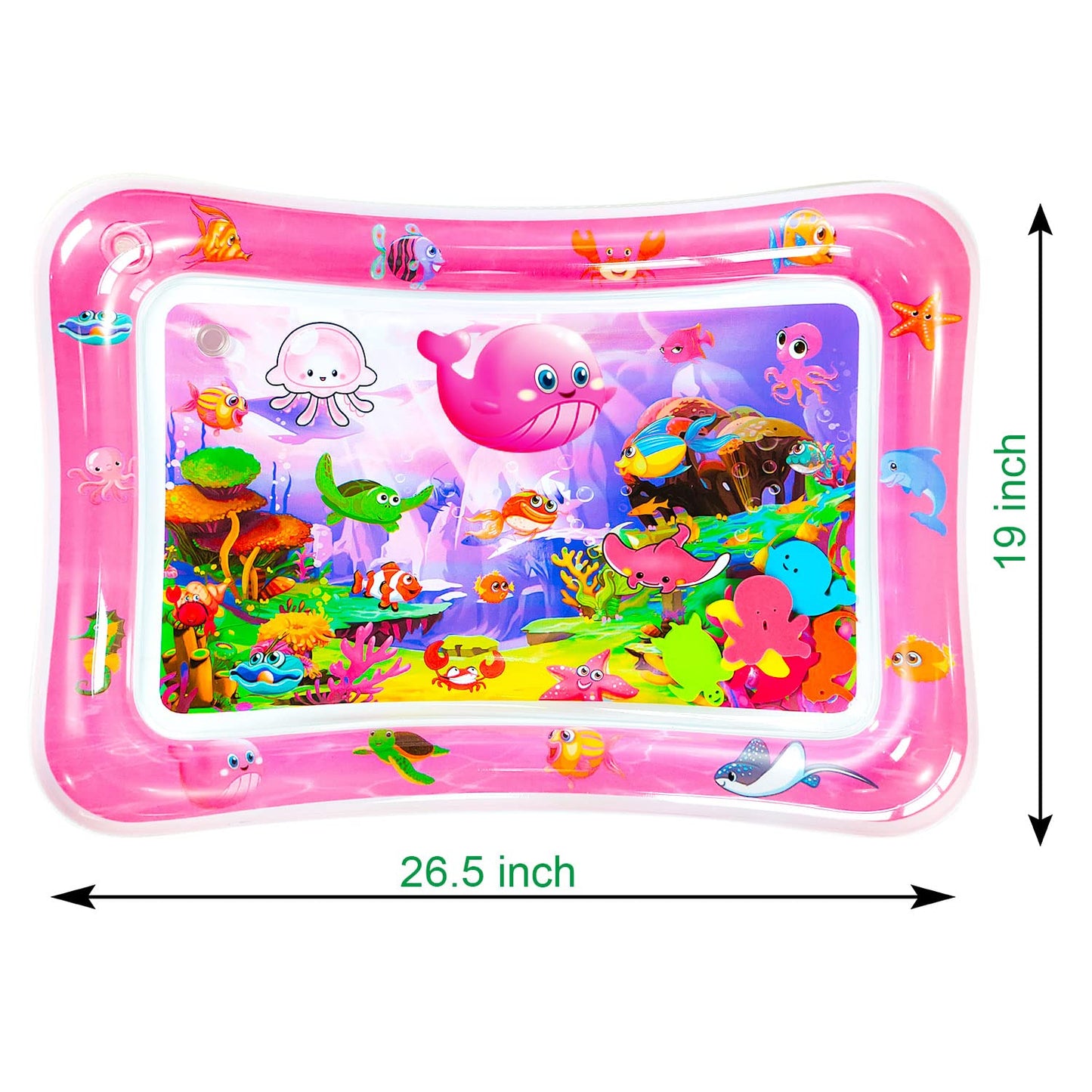 ZHUYNXIR Tummy time Water Play mat, Baby Water Play Mat for Kids and Toddlers Baby Toys for 3 to 24 Months, Strengthen Your Baby's Muscles, Pink 27.5x20 in.