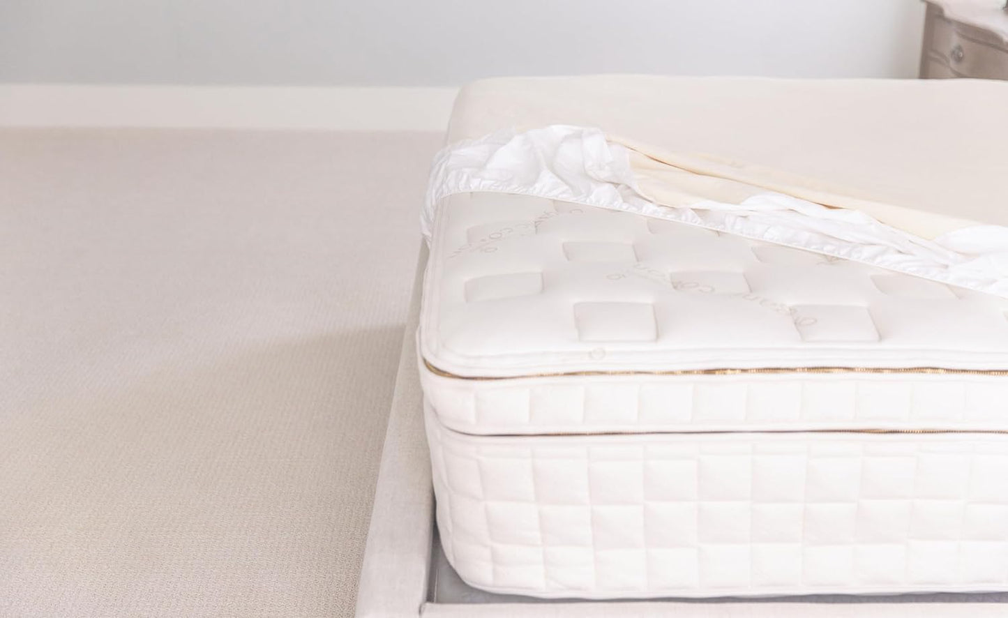 Naturepedic Organic Waterproof Mattress Protector Pad - Washable & Reusable Fitted Stretch Knit Mattress Cover - Highly Absorbent Bed Incontinence Pads - Breathable Cotton Protector for Full, 9"-16"