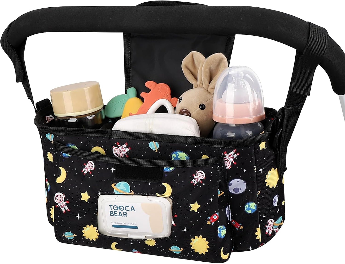 Accmor Universal Stroller Organizer with Insulated Cup Holder and Shoulder Strap, Stroller Bag Caddy Organizer Stroller Accessories for Uppababy, Baby Jogger, Nuna, Doona, Britax Strollers