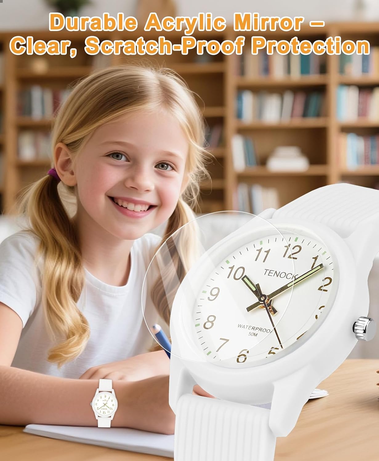 Kids Analog Watches for Girls Boys Watches with Soft Band Learning Time 50M Waterproof Children Watch Easy to Read for Ages 4-12 Kids Gift