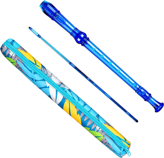 Soprano Recorder Instrument for Kids Beginners Student 8 Hole Flute German Fingering C Key Recorder Instrument 3 Piece with Cleaning Rod and Bag Fingering Chart