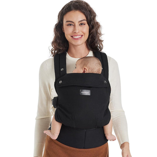 Momcozy Baby Carrier - Ergonomic, Cozy and Lightweight Carrier for 3-24 Months, Effortless to Put On, Ideal for Hands-Free Parenting, Enhanced Lumbar Support, Purehug for Infant to Toddler, Black