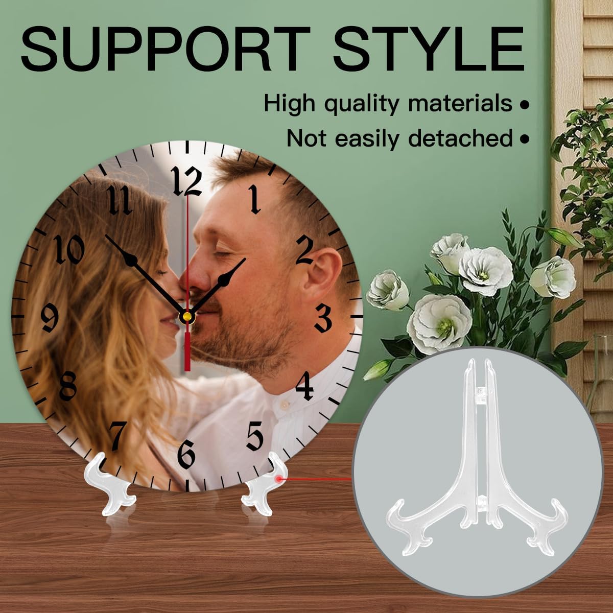 Generic Custom Clocks for Walls Personalized Clocks with Photo Text Logo Silent Non Ticking Round Decoration for Kitchen Creative, 12inch-30cm