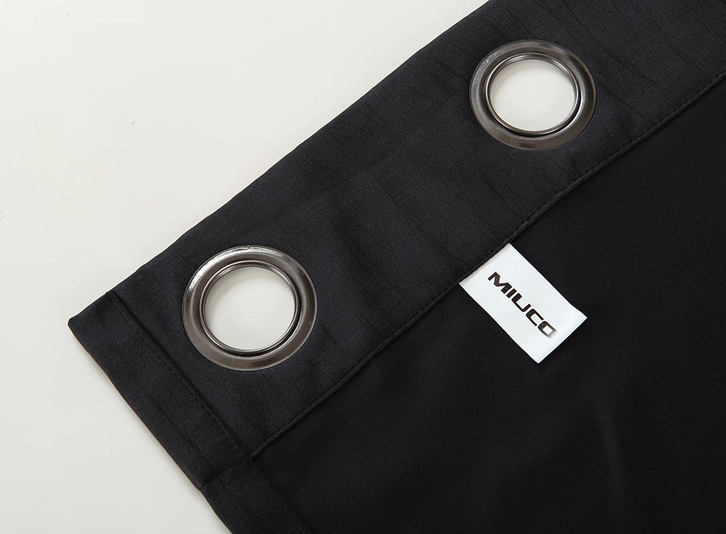 MIUCO Room Darkening Texture Thermal Insulated Blackout Curtains for Bedroom 1 Pair 52x63 Inch Black