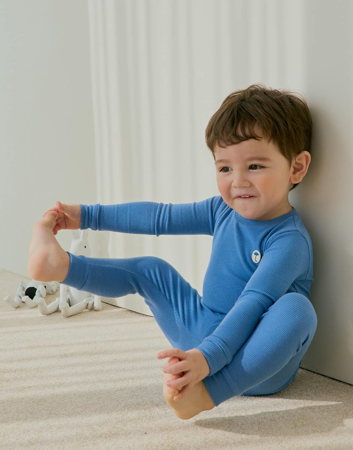 moimoln Pajamas Set 6M-5Y Solid Ribbed Unisex Baby & Toddler, Soft Viscose, Snug-Fit, Everyday Sleepwear