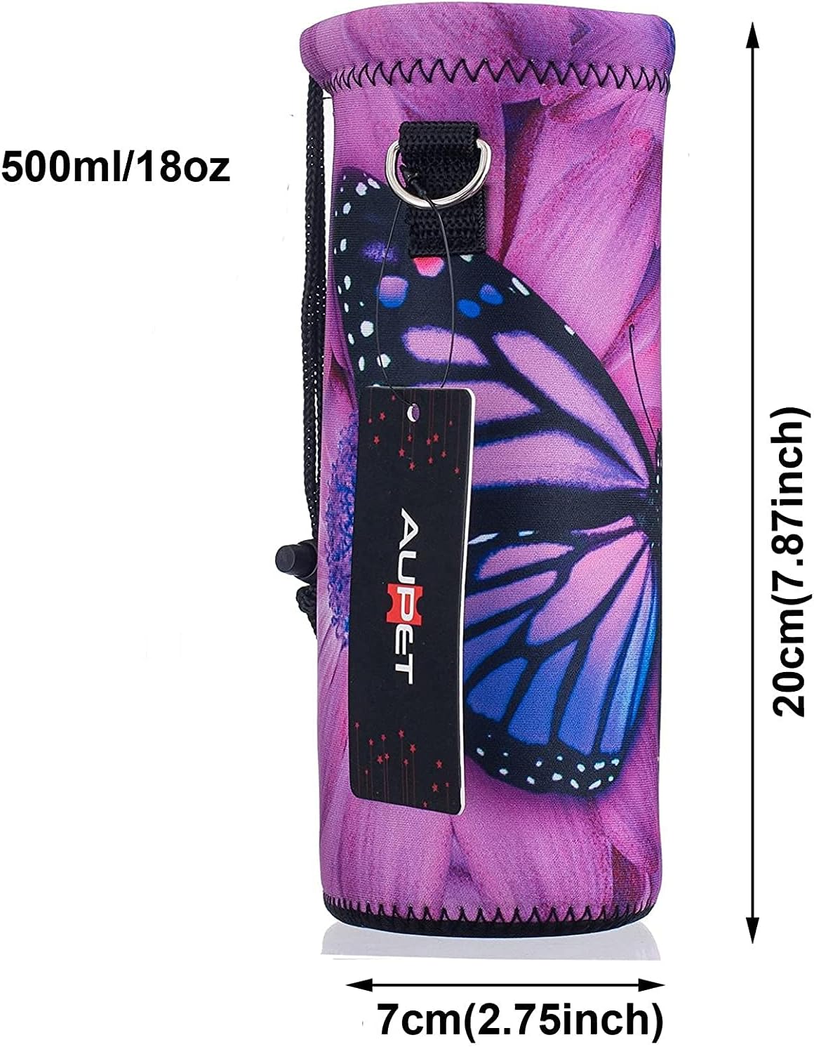 AUPET Water Bottle Sling Bag Carrier Crossbody Sleeve,Insulated Neoprene Bottle Case Holder Pouch Cover 500ML/17oz with Shoulder Strap for Walking Women Men