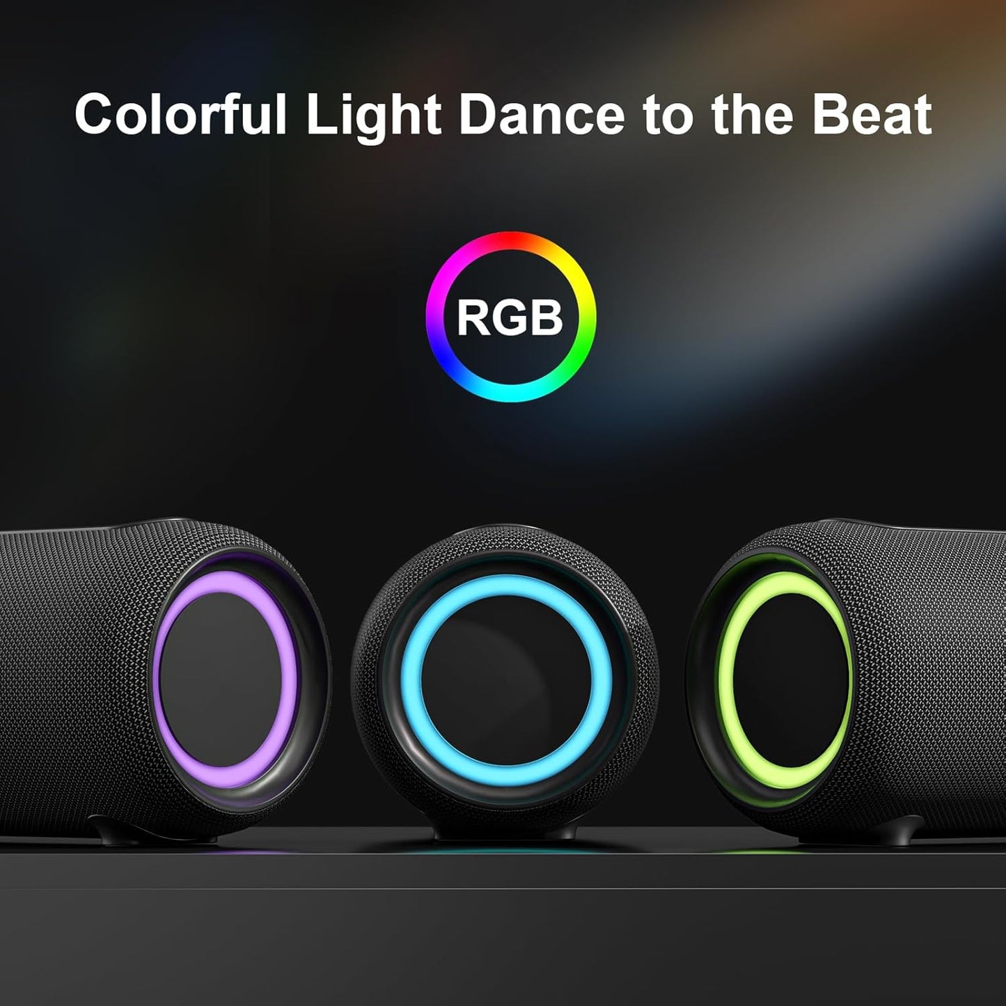 Passau Portable Bluetooth Speakers Loud 40W Peak Stereo Sound, Passive Radiators-Deep Bass, All Day Playtime, Adjustable Strap, BT5.3, IPX5 Wireless Speaker RGB Lights for Indoor Outdoor