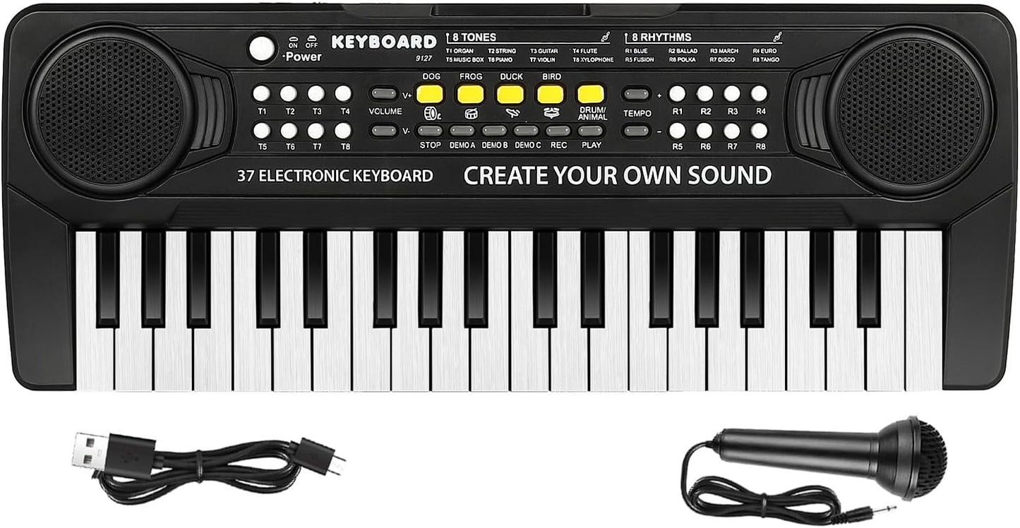 Kid Keyboard Piano - 37 Keys Piano Toys for Kids Beginners Electronic Pianos with Microphone Educational Musical Toy for 3 4 5 6 7 8 Year Old Boys Girls Gift
