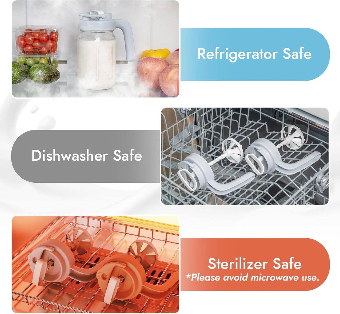 Papablic 32oz Formula Mixing Pitcher Lid, Breastmilk Pitcher Mixing Handle & Flip Locking Spout for Mixing Formula/Breastmilk/Protein Powder/Coffee, Blue