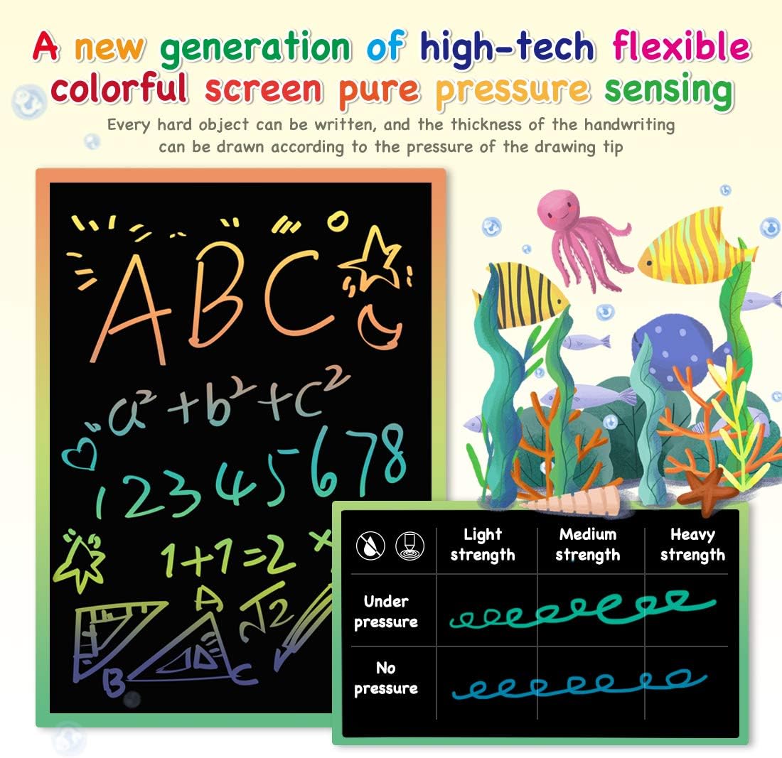 ORSEN LCD Writing Tablet 10 inch, Colorful Doodle Board Drawing Pad for Kids, Toddler Toys for Ages 2-4 5-7 Girls Boys Gifts (Yellow)