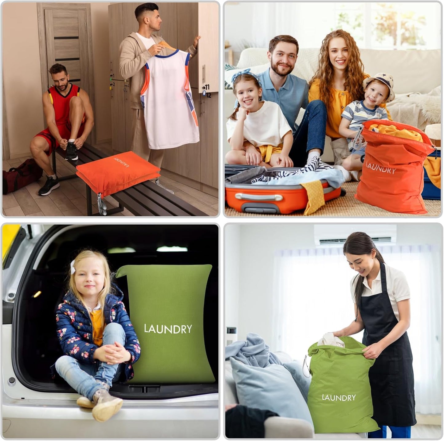 MissBoy 2 Pack Laundry Bags, Nylon Washable Wet Dry Bag, Travel Laundry Bags for Dirty Clothes, Swimming Bathing Suit Workout Wet Clothes Bag