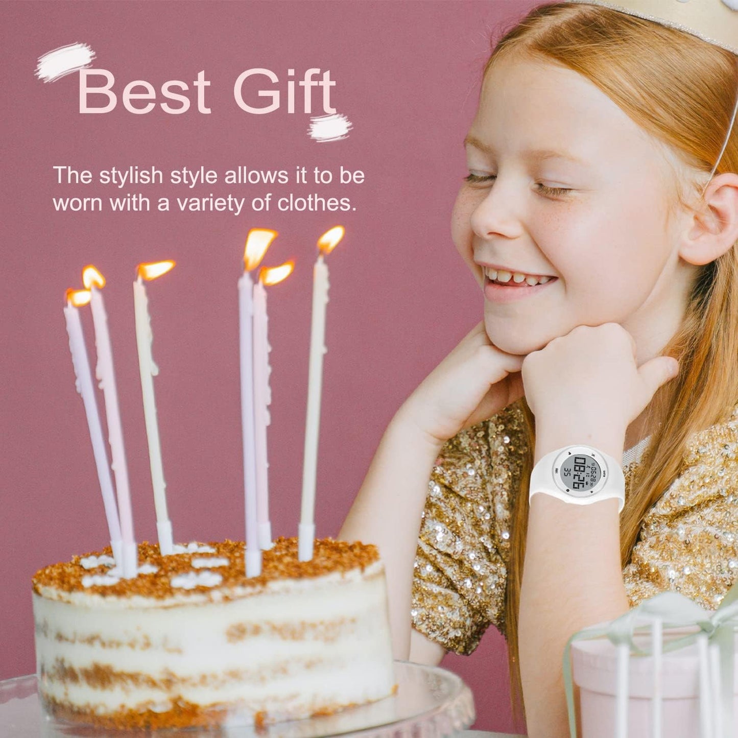 Kids Watches for Girls Boys Digital Sport Watch with Step Counter Pedometer Vibration Alarm Clock, No App Waterproof Fitness Tracker Kids Watch Boys Girls Teens Students Ages 5-16