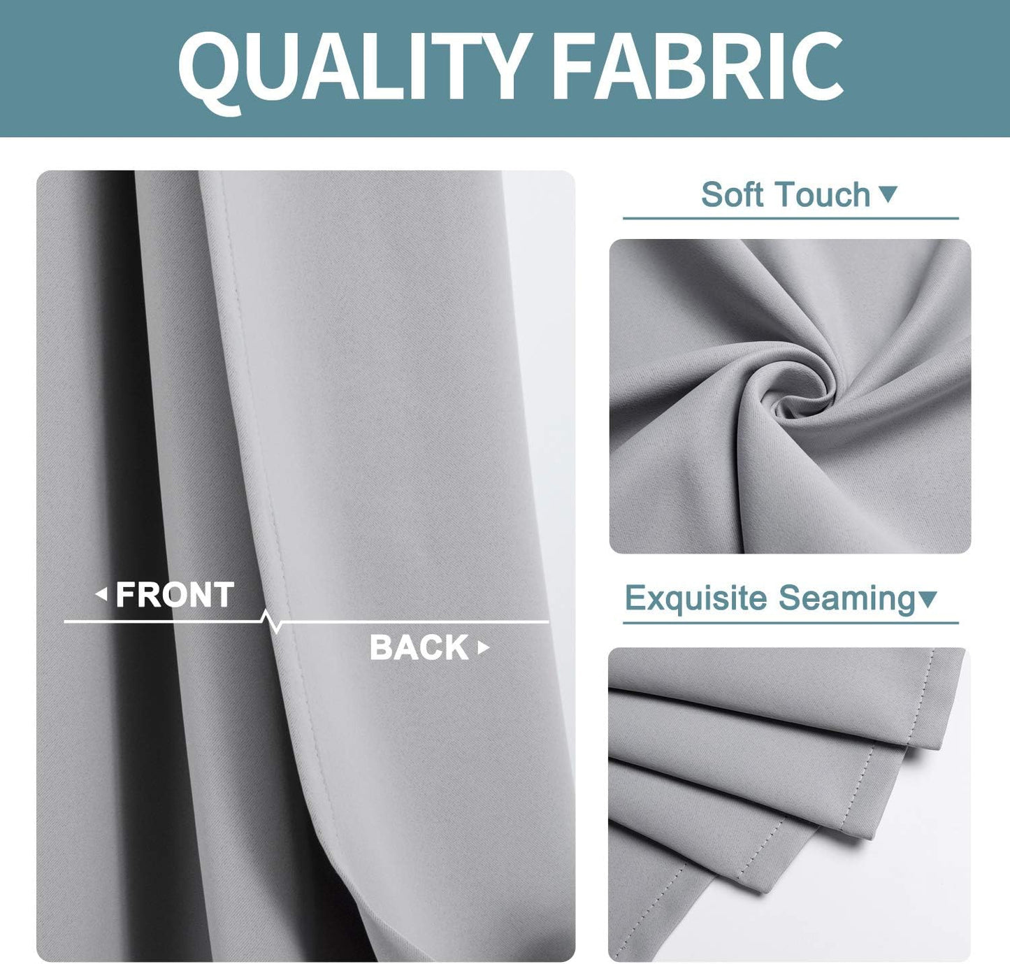 ChrisDowa Blackout Curtains 108 Inches Long 2 Panels Set for Living Room, Grommet Thermal Insulated Room Darkening Curtains for Bedroom (Light Grey, 52 x 108 Inch)