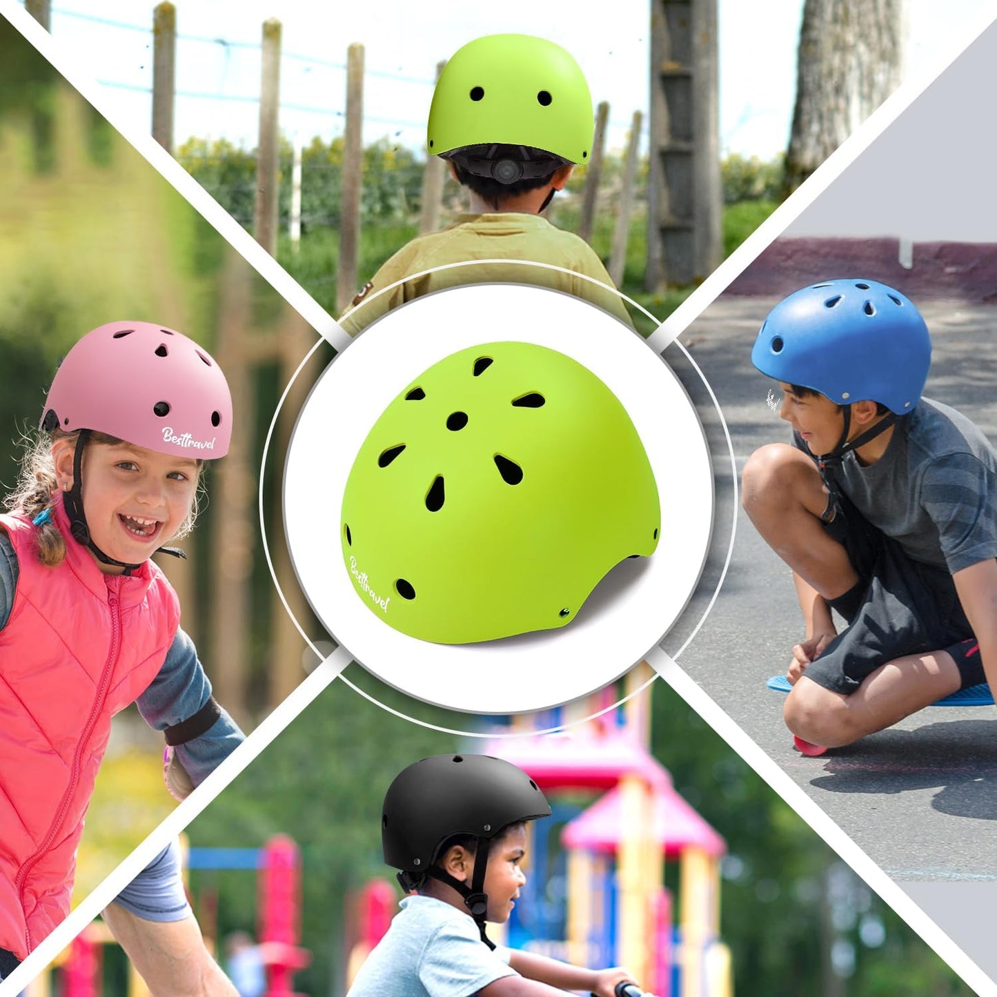 Kids Helmet, Toddler Adjustable Kids Ages 3-8 Years Old Boys Girls Multi-Sports Safety
