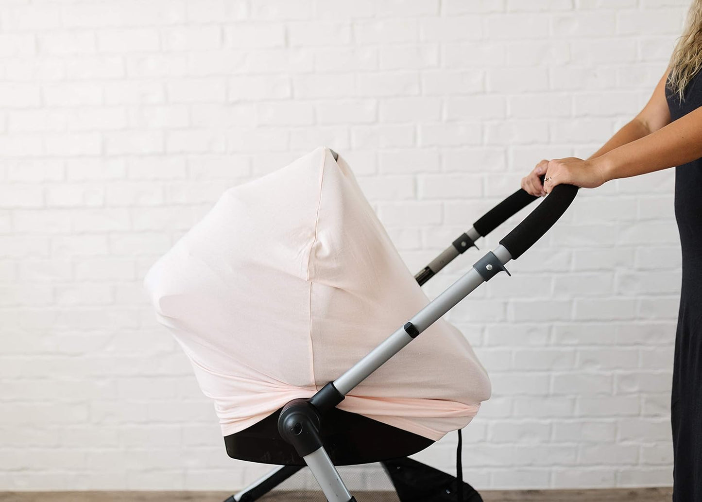 Copper Pearl Multi-Use Cover: Car Seat Covers, Nursing Cover, and Stroller Cover for Sun - Stretchy Fabric, All-Season Use, Stylish Designs, Easy Access for Moms - Blush