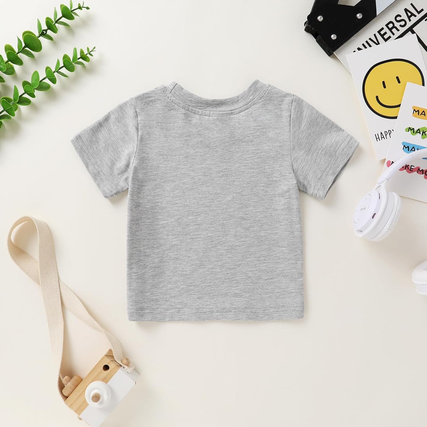 Happy Town Toddler Clothes Baby Boy Girl Smiley Face Shirt Short Sleeve T-Shirt Tee Summer Tops Outfits