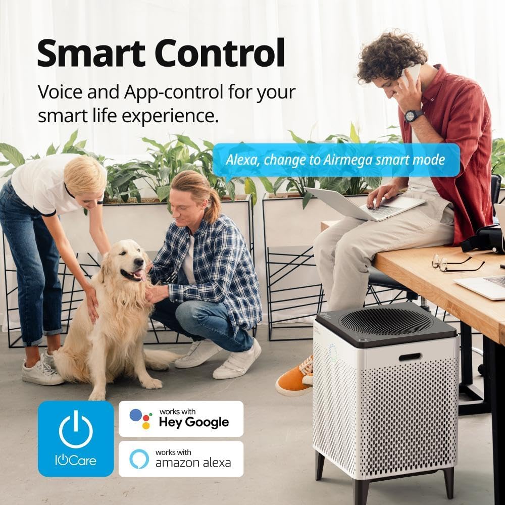 Coway Airmega 300S App-Enabled Smart Air Purifier (Covers 1,256 sq. ft.), True HEPA Air Purifier with Smart Technology, Compatible with Amazon Alexa