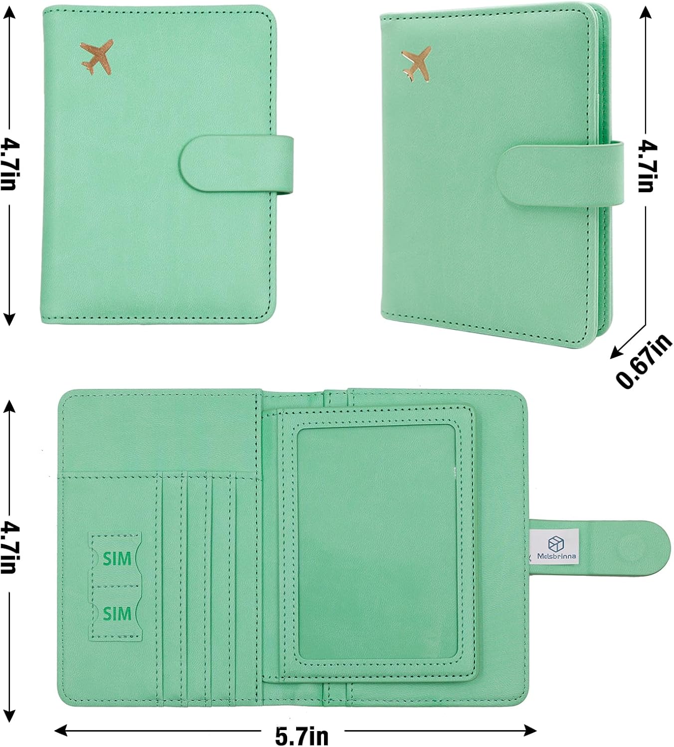Melsbrinna Rfid Passport Holder for Travel women/Men, Cute Passport Wallet Rfid Blocking Card Slots, Rfid Passport Cover/CaseTravel Wallet, Passport Book Holder (1, Green3)