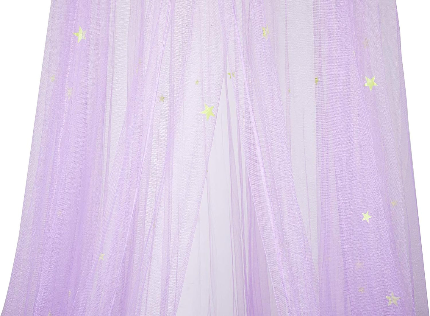 BCBYou Bed Canopy Mosquito Net with Fluorescent Stars Glow in Dark for Baby, Kids, and Adults, for Cover The Baby Crib, Kid Bed, Girls Bed Or Full Size Bed (Purple)