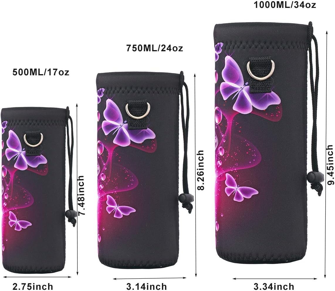 AUPET Water Bottle Bag Carrier,24oz/32oz Insulated Neoprene bottle Sling Holder Case Pouch Cover for 1000ML/750ML Bottles with Shoulder Strap for walking