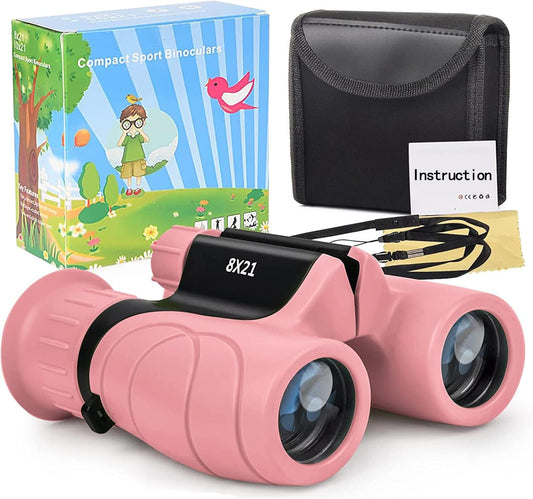 Binoculars for Kids,Compact Kids Binoculars 8x21 High-Resolution for Bird Watching, Camping, Exploration, Hiking, Hunting, Sports Events and Safari Park Gifts for 3-12 Year Boys Girls