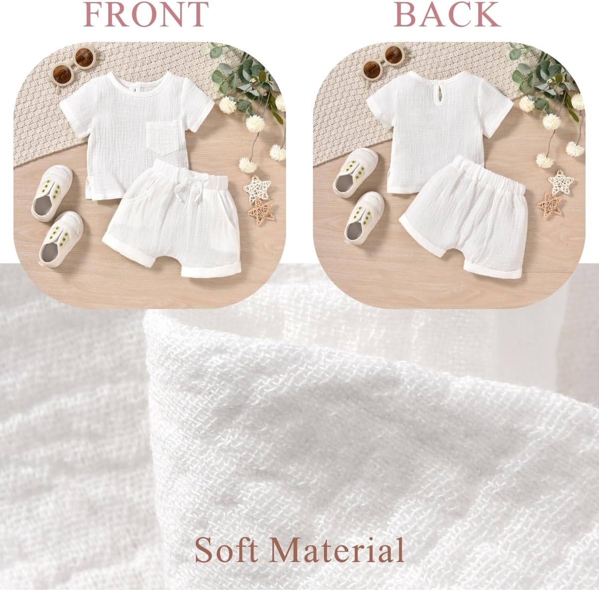 Gender Neutral Baby Linen Summer Outfit