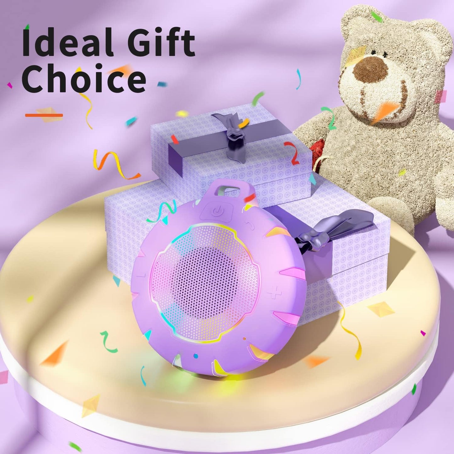 HEYSONG Waterproof Shower Bluetooth Speaker, Durable & Portable with Clear Sound, Ideal for Shower, Pool, Beach & Kayaking – Great Gift for Girls, Women & Men