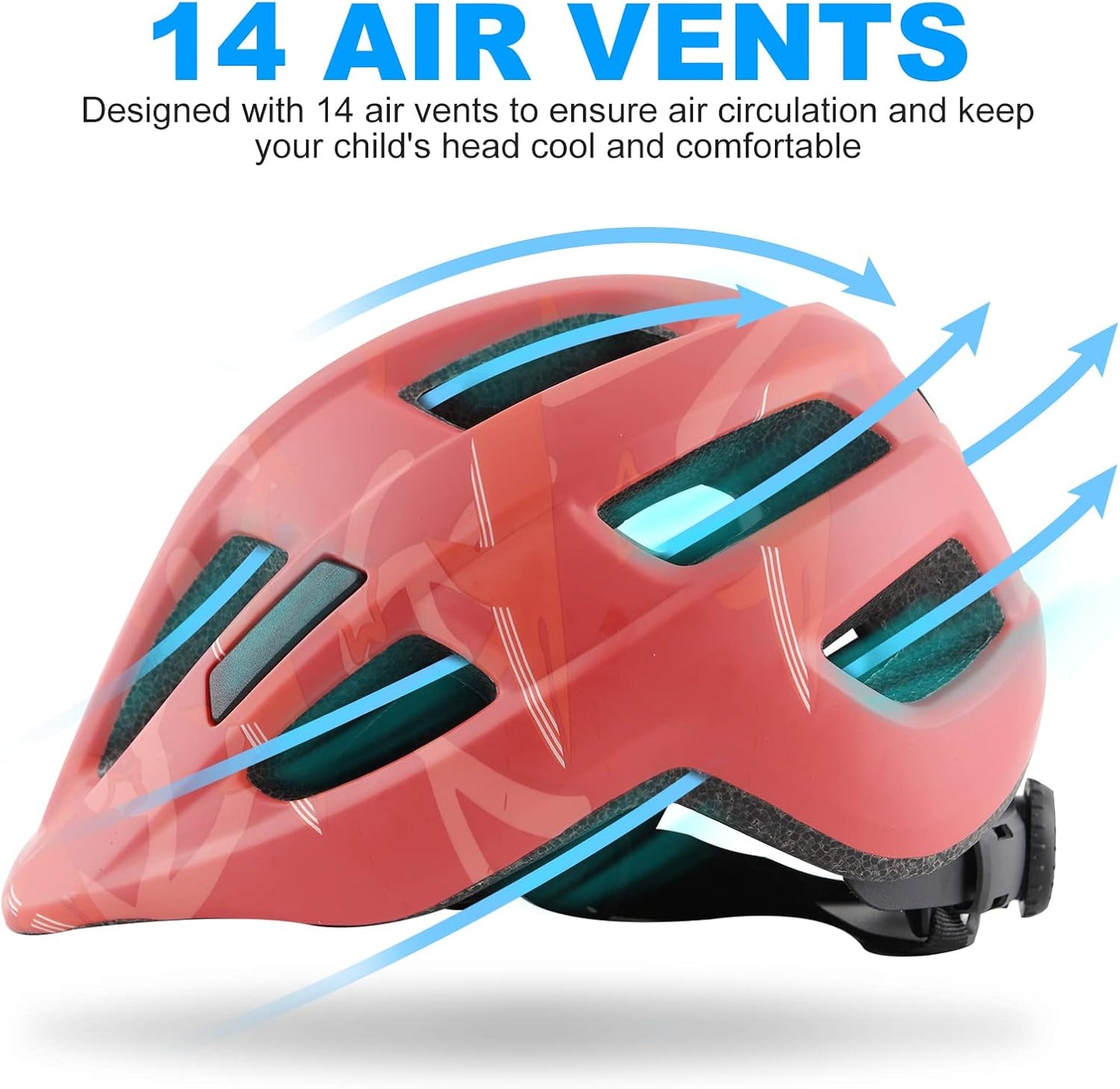 Kids Bike Helmet for Ages 1-8 Years, Adjustable Toddler Boys and Girls Helmets, Lightweight Child Infant Bicycle Cycling Scooter Sports Helmet 48-54cm