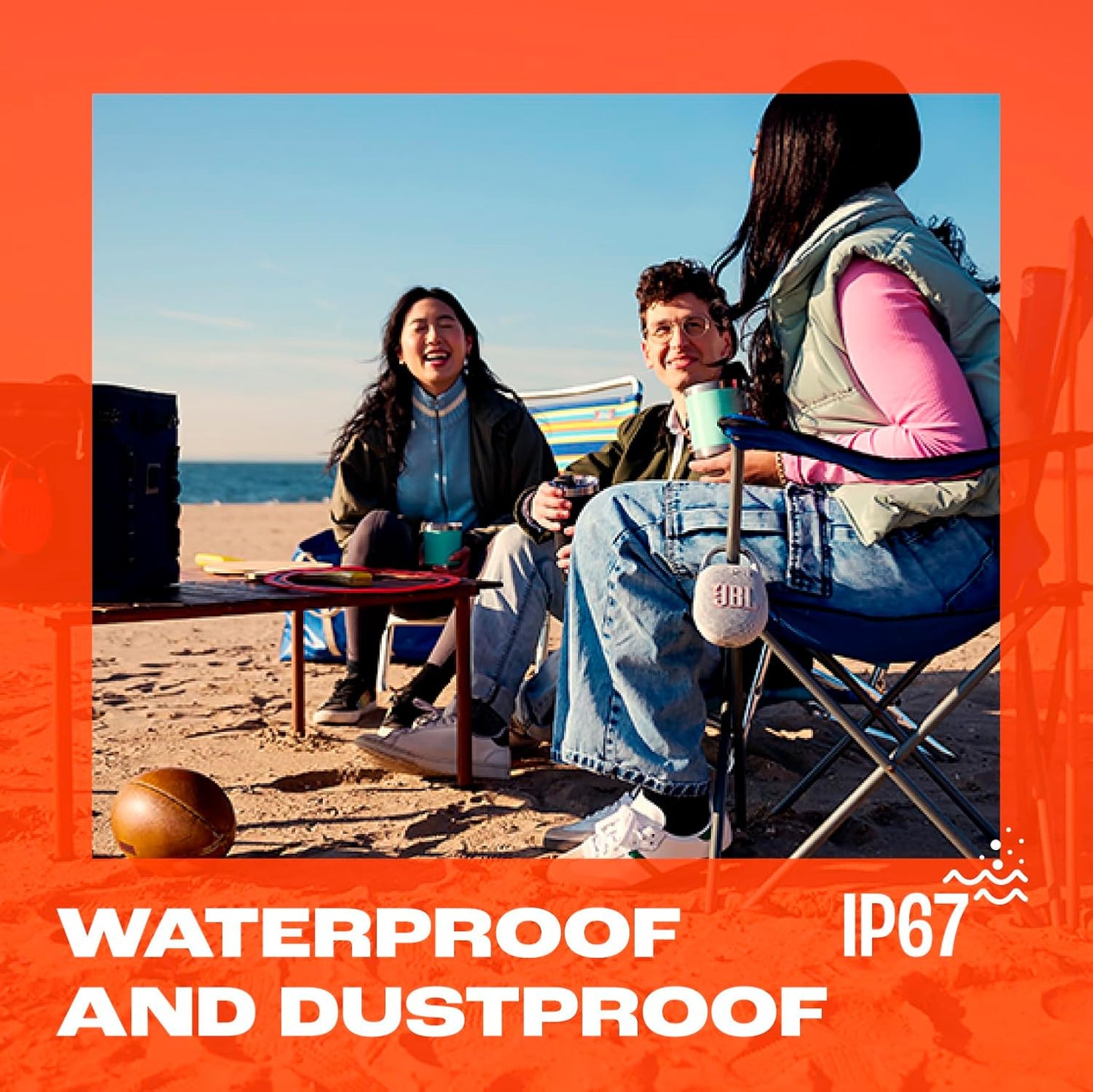 JBL Clip 5 - Ultra-Portable, Waterproof & Dustproof Bluetooth Speaker, Big Pro Sound with Punchy bass, Integrated Carabiner, Up to 12 Hours of Play, Made in Part with Recycled Materials (White)