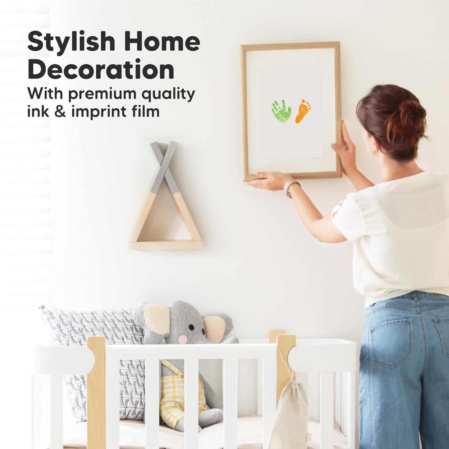 4-Pack Inkless Baby Hand and Footprint Kit - Mess Free Ink Pad for Newborn Keepsake, Dog Nose & Paw Print Kit, Clean Touch Ink Pad for Baby Hand & Footprints, Ideal New Mom Gifts (Fiesta, L)