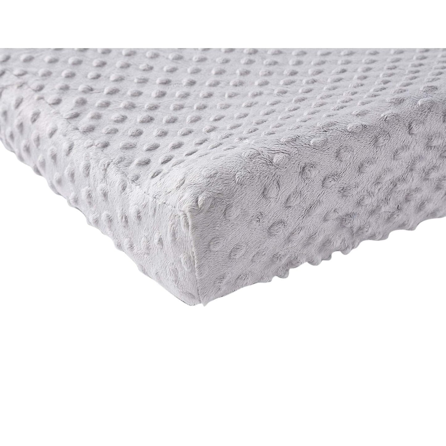 Baby Changing Pad Cover, Super Soft Plush Dot Diaper Changing Table Covers for Baby Girls and Boys, Ultra Comfortable, Safe for Babies, Fit 32"/34'' x 16" Pad (Gray)