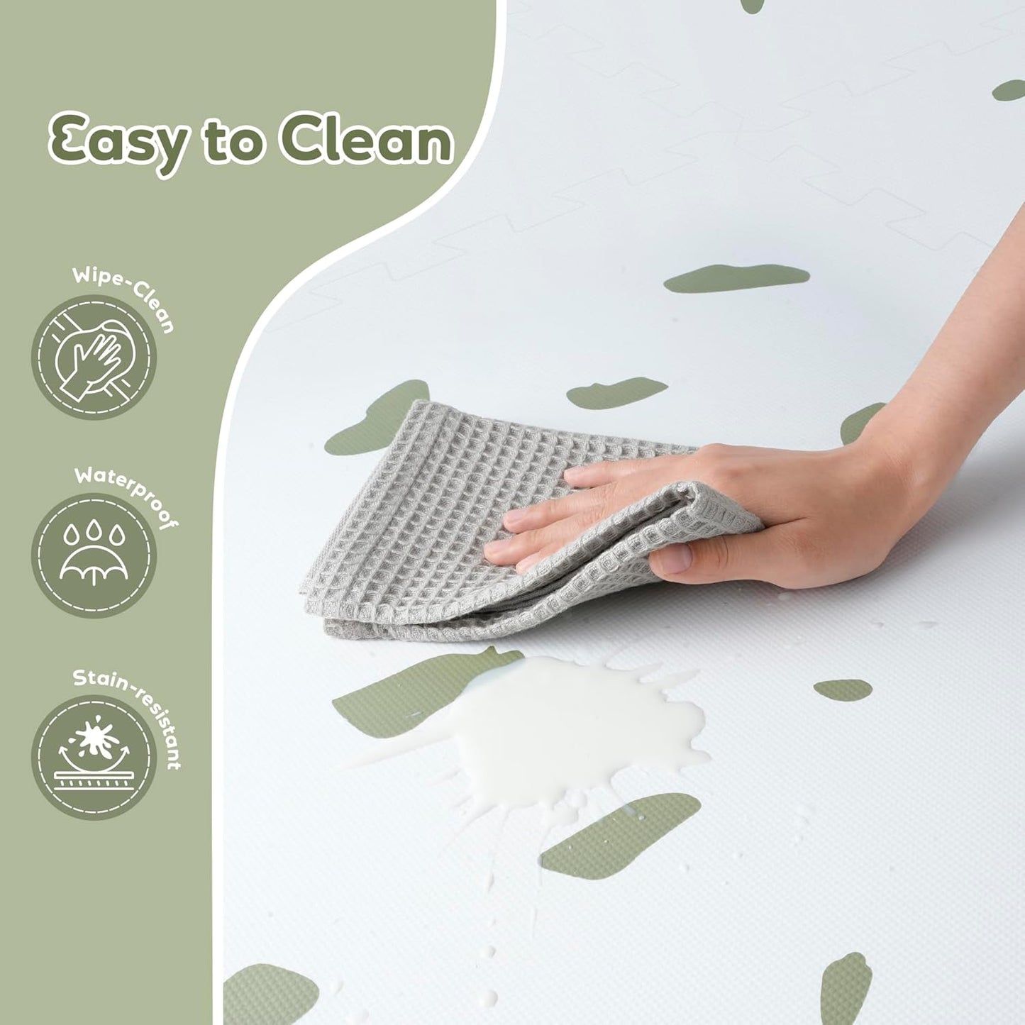 Baby Foam Play Mat-72”x 48” Baby Playmat,6-Piece Interlocking Foam Floor Tiles,Puzzle Mat for Infants and Toddlers,Waterproof Crawling Mat,Non Toxic Play Mat for Baby Tummy Time Mat(Spot)