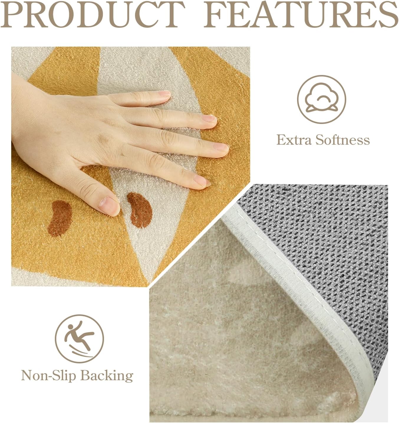 Lahome Boho Washable Hallway Rugs - 2x4 Area Rugs Non-Slip Low-Pile Soft Bathroom Rug Runner Throw Small Kitchen Runner Rugs, Botanical Print Floor Mats Rug for Bedside Entryway Laundry Room