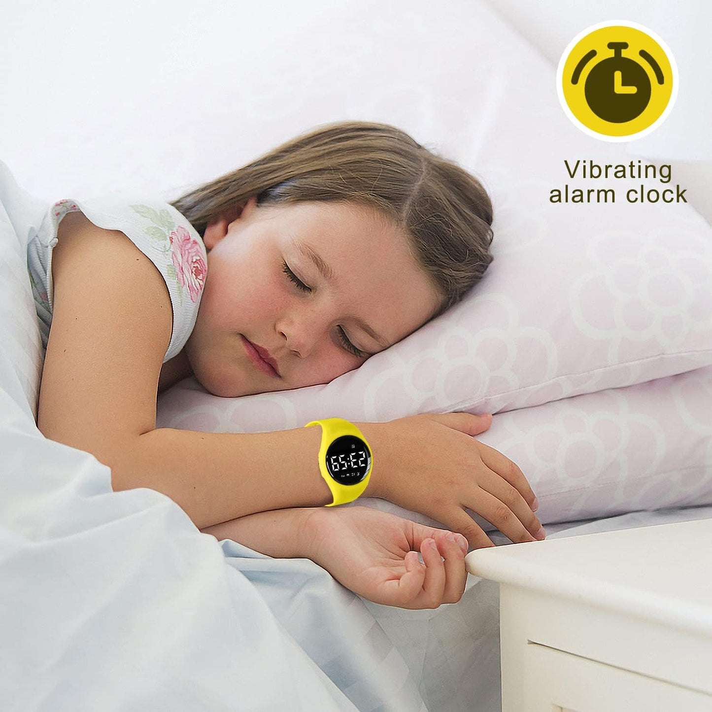 Kids Watches for Girls Boys Digital Sport Watch with Step Counter Pedometer Vibration Alarm Clock, No App Waterproof Fitness Tracker Kids Watch Boys Girls Teens Students Ages 5-16