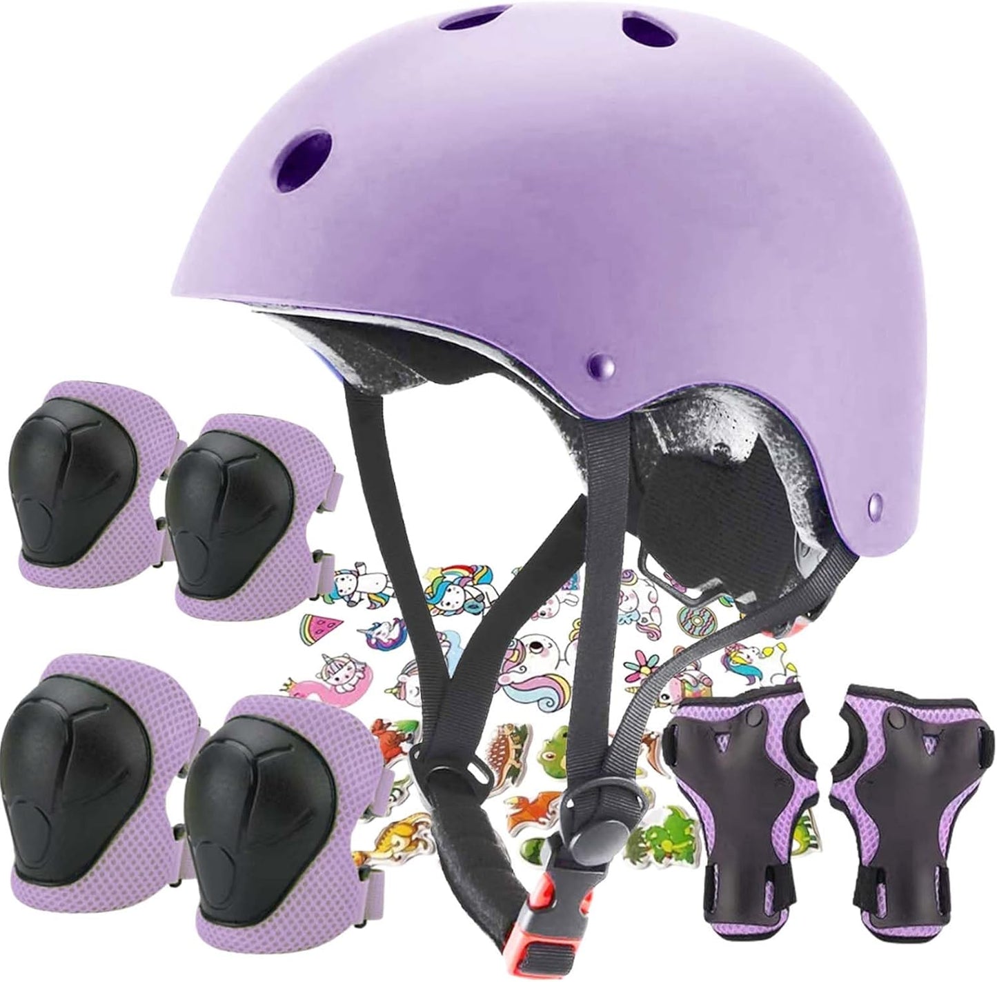 Kids Helmet,Toddler Skateboard Helmets for Ages 2-3-5-8-14 Years Boys Girls with Knee and Elbow Pads Wrist Guards fit Roller Skates,Skateboarding,Skating Scooter Adjustable Kids Helmet