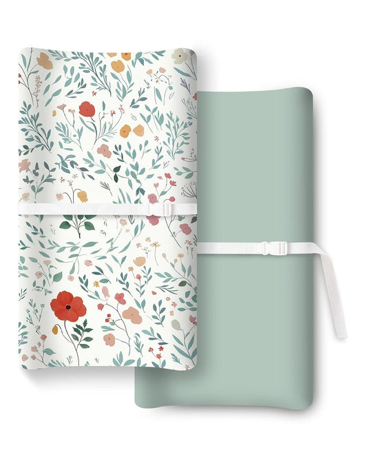 Extra Stretchy Changing Pad Cover, Ultra Soft Premium Jersey Knit Changing Pad Sheets, Unisex for Boys Girls, Fits All Standard Changing Tables/Dresser Tops - 2 Pack