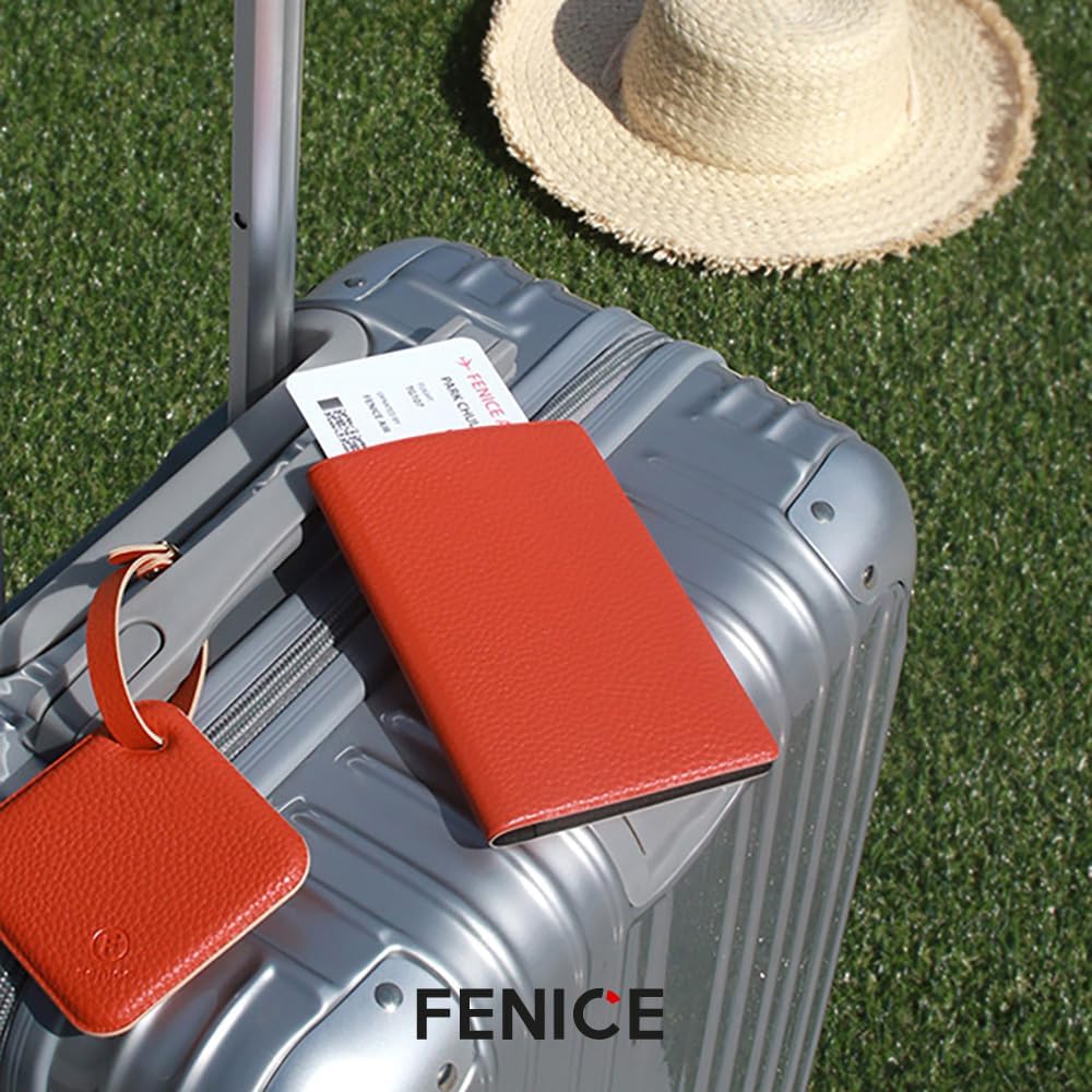 Fenice Classic Passport Cover Holder Wallet Case for Travel Essential RFID Blocking Vegan Leather Waterproof (SAND)