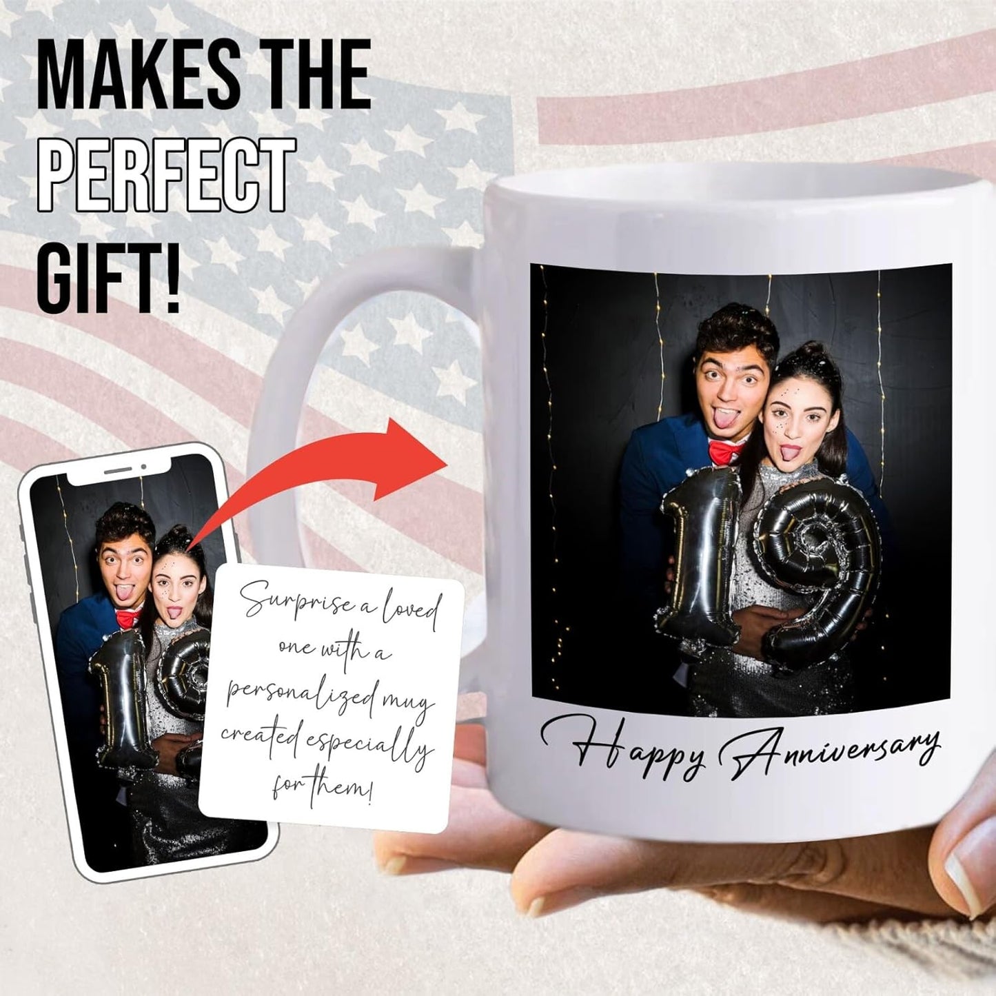 Ship Next Day Custom Mug Design Your Own Photo Text Personalized Picture Gifts for Women Men Customized Gifts Idea Personalized Coffee Mugs 15oz White Handle