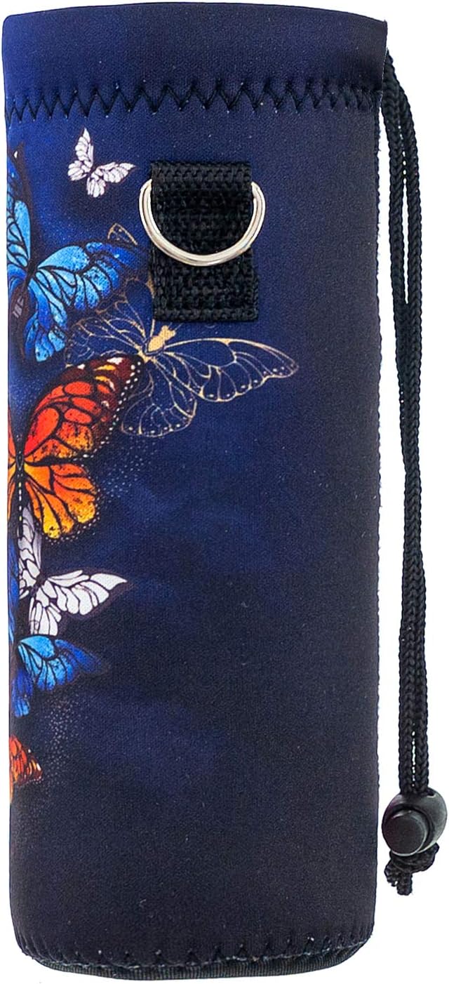 Neoprene Water Bottle Carrier Bag with Adjustable Shoulder Strap for Men Women Walking Hiking,Portable Insulated Holder Case for Stainless Steel/Glass/Plastic Bottles