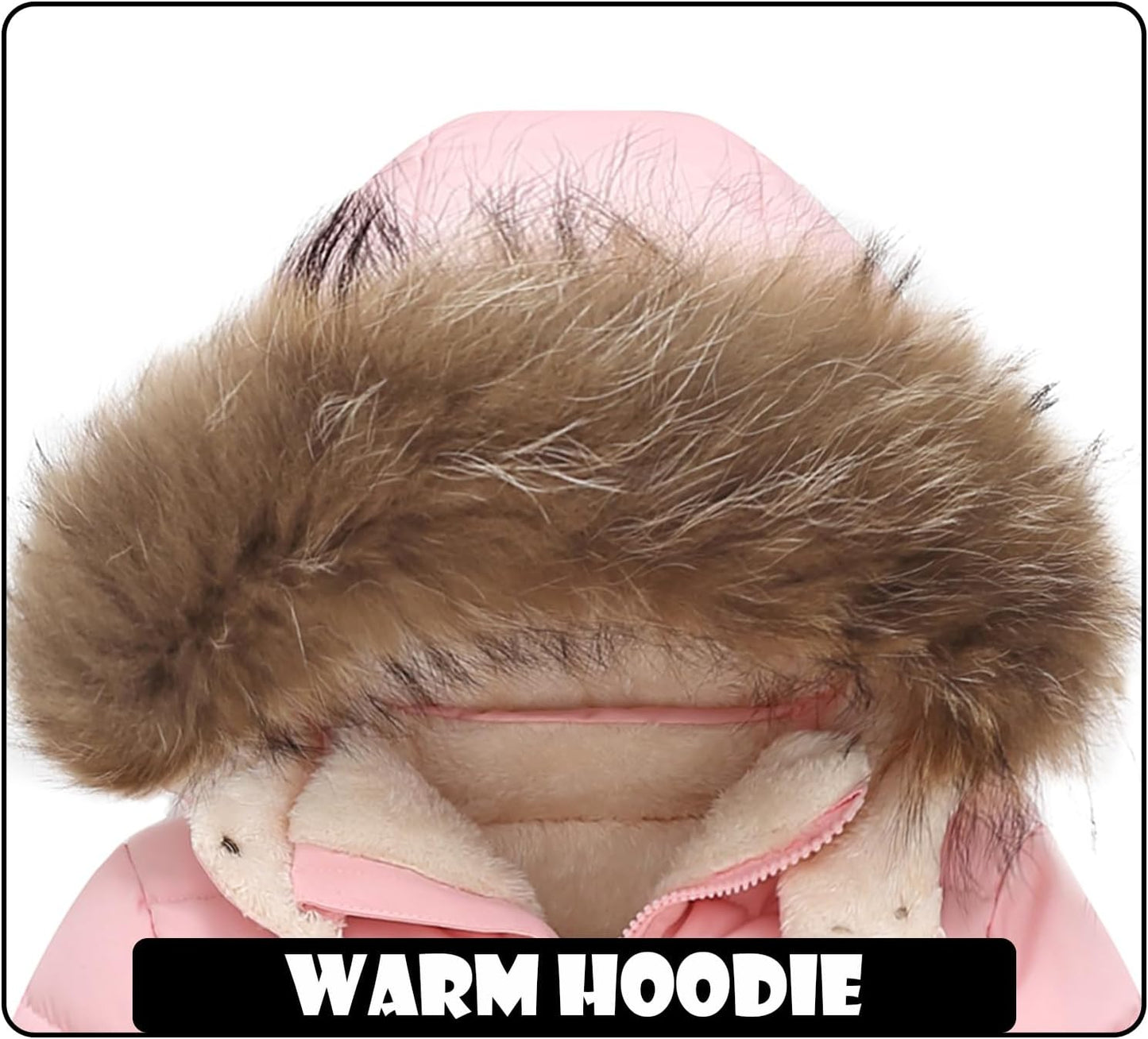 Toddler Winter Coat Baby Jacket Snow Boy Hoodie Puffer Girl Fleece Clothes 1-5T