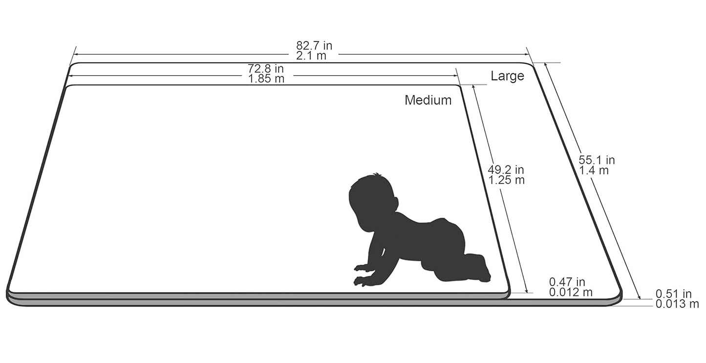 Baby Care Play Mat (Medium, Playful - Busy Farm) 73’’ x 49’’ Original One-Piece Reversible Rollable Waterproof Play Mat for Infants, Babies, Toddler, and Kids