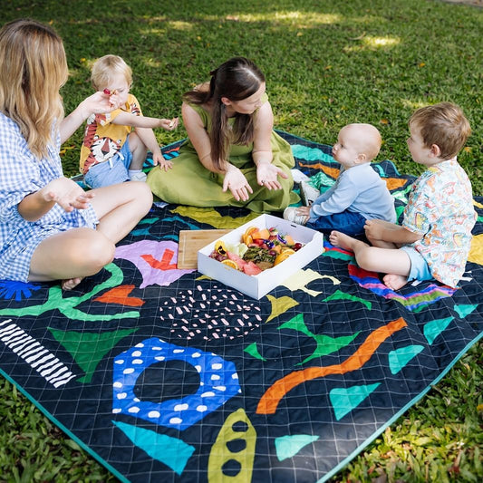 Jumbo Picnic Rug, Large Picnic Mat, 6'7" x 6'7", Outdoor Waterproof Picnic Blanket Beach Mat, Foldable & Waterproof, Picnic Blankets Ideal for Beach & Park, Outdoor Blanket, Rock Candy