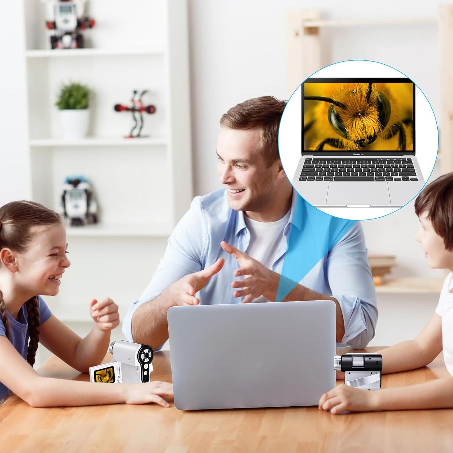 Microscope for Kids - 1000X Portable Handheld Kids Mini Microscope | Telescope with Photo and Video Educational Science Toys | Age 3 4 5 6 7 8 9 10 11 12 Years Old Kids Christmas Birthday Gift