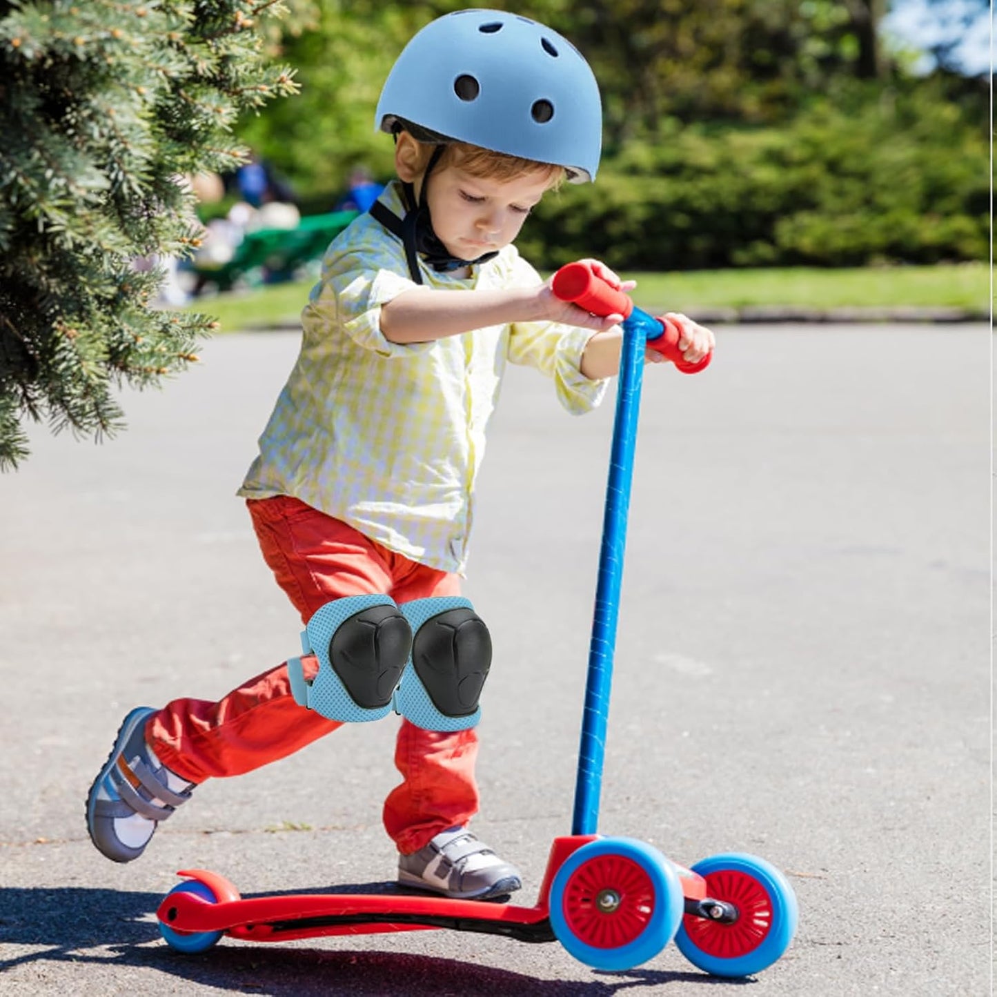 Kids Helmet,Toddler Skateboard Helmets for Ages 2-3-5-8-14 Years Boys Girls with Knee and Elbow Pads Wrist Guards fit Roller Skates,Skateboarding,Skating Scooter Adjustable Kids Helmet