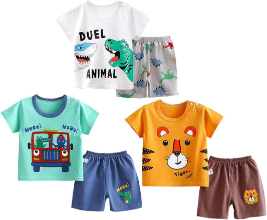Toddler Baby Boy Clothes for 2t 3t Boys Cute Summer Short Sleeve T-Shirt Tops Shorts Clothes Sets Baby Boy Outfits