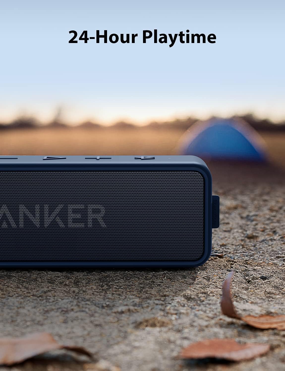 Anker Soundcore 2, 12W Dual-Driver, Portable Bluetooth Speakers for Daily Use, and Wireless, 24-Hour Playtime, IPX7 Water Resistant, Built in Mic, 66 ft Bluetooth Range- Navy Blue