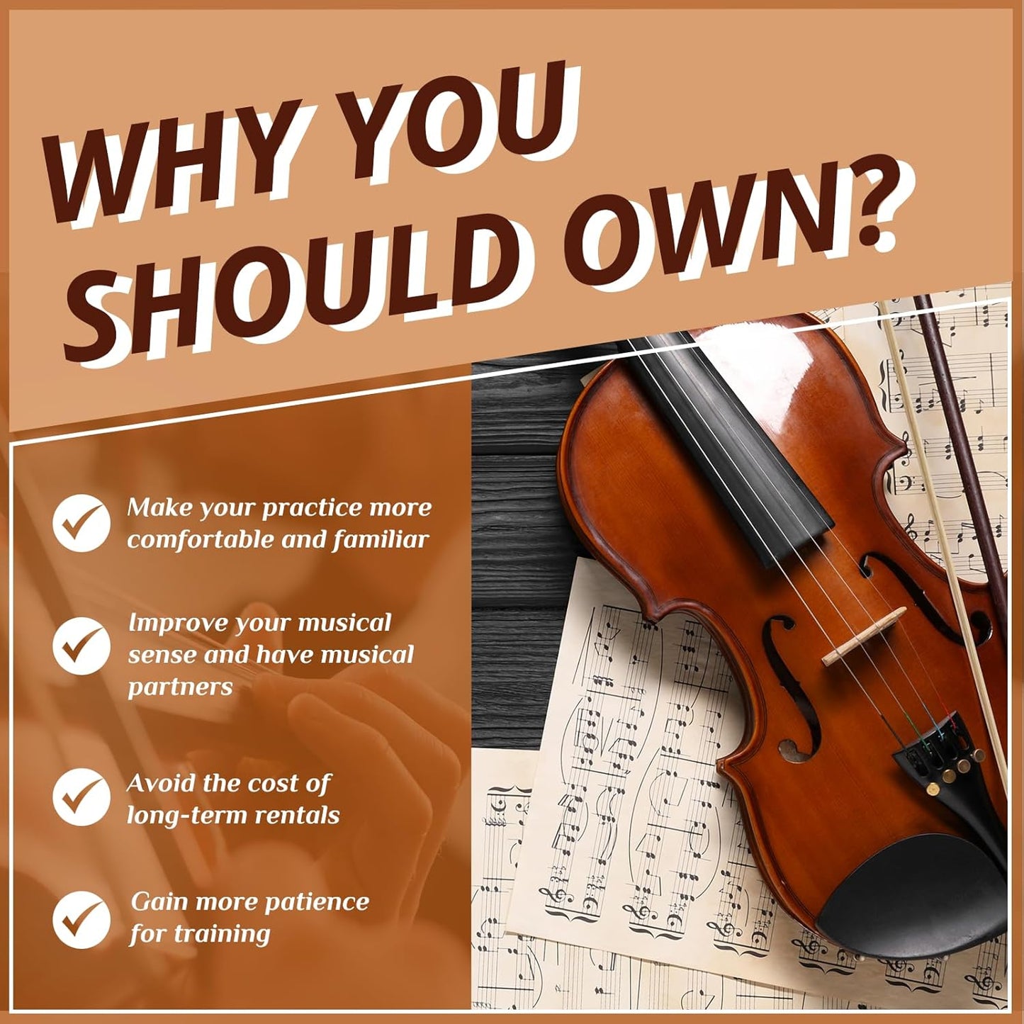 Ktaxon 1/2 Violin for Beginners, Fiddle for Students and Enthusiasts, Acoustic Violin Kit with Case, Bow, Rosin & Manual