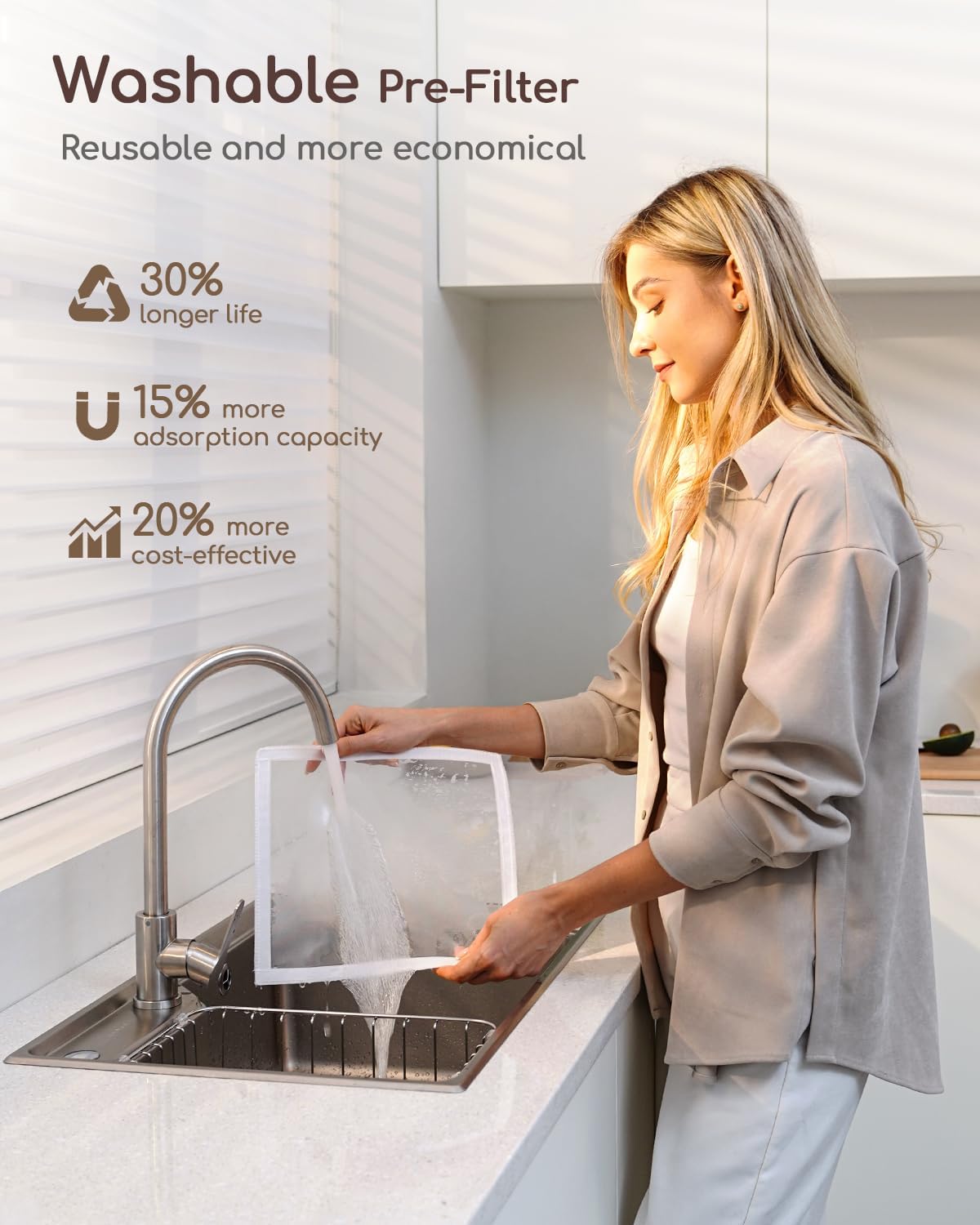 Afloia Air Purifier for Home Large Room Bedroom Up to 2000Ft² with PM2.5 Air Quality Monitor Smart Auto Mode, Washable Pre Filter Cleaner for Pet, Black