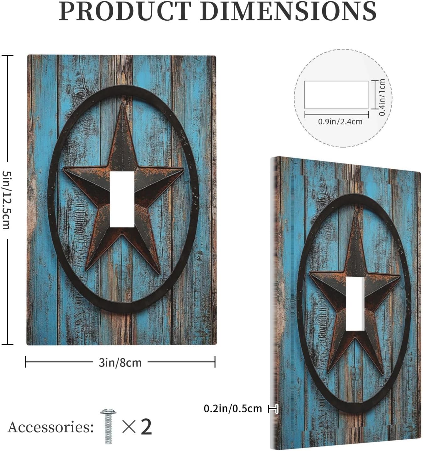 Decorative Light Switch Cover Rustic Wood Country Barn Texas Star On Teal 1 Gang Single Toggle Device Electrical Faceplate Switchplates Decorator Outlet Wall Plate For Farmhouse Cabin