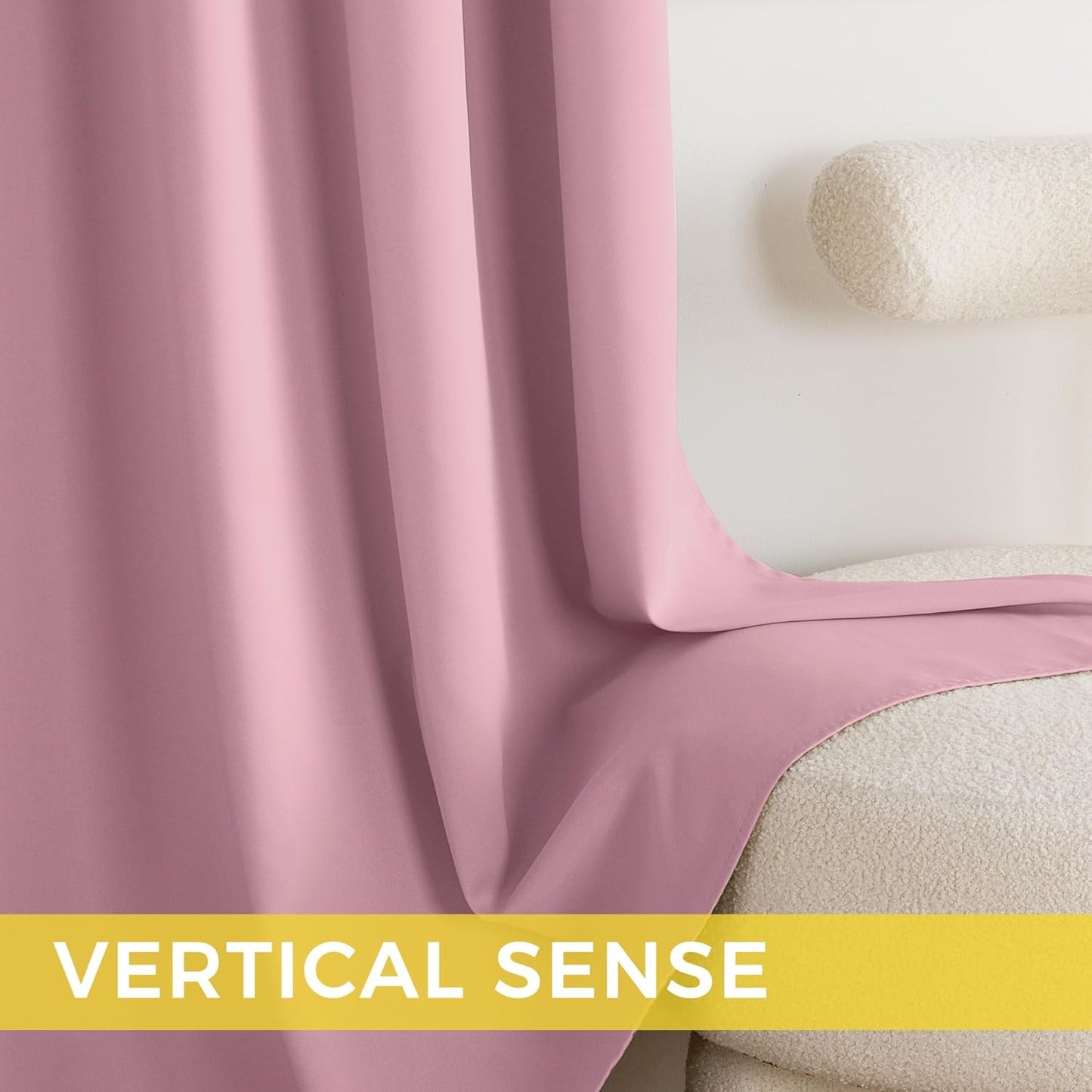 NICETOWN Rouge Pink Room Darkening Curtains for Bedroom 84 inches Long 2 Panels, Thermal Grommet Curtains for Living Room, Noise Reducing Privacy Window Treatment for Nursery, Laundry, W52